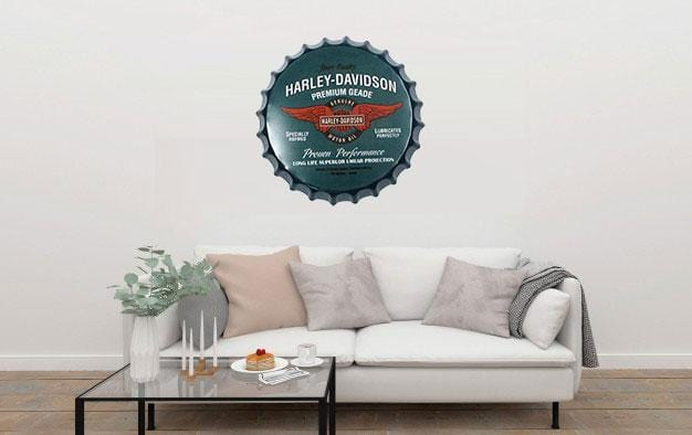 Harley Davidson Beer Cap Metal Tin Sign Poster