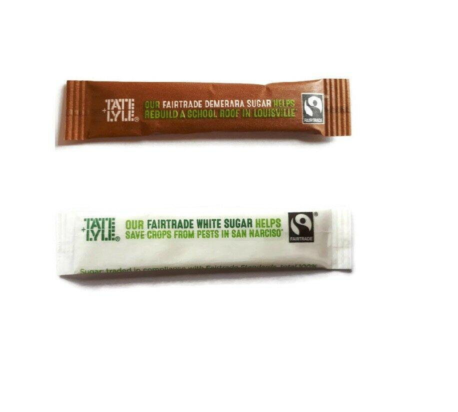 TATE & LYLE Sugar Individual Sticks White and Brown Demerara