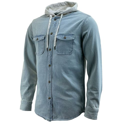 Mens Hooded Denim Work Shirt