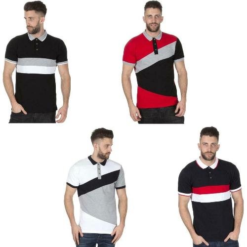 Mens Stripe Pique Polo Shirts