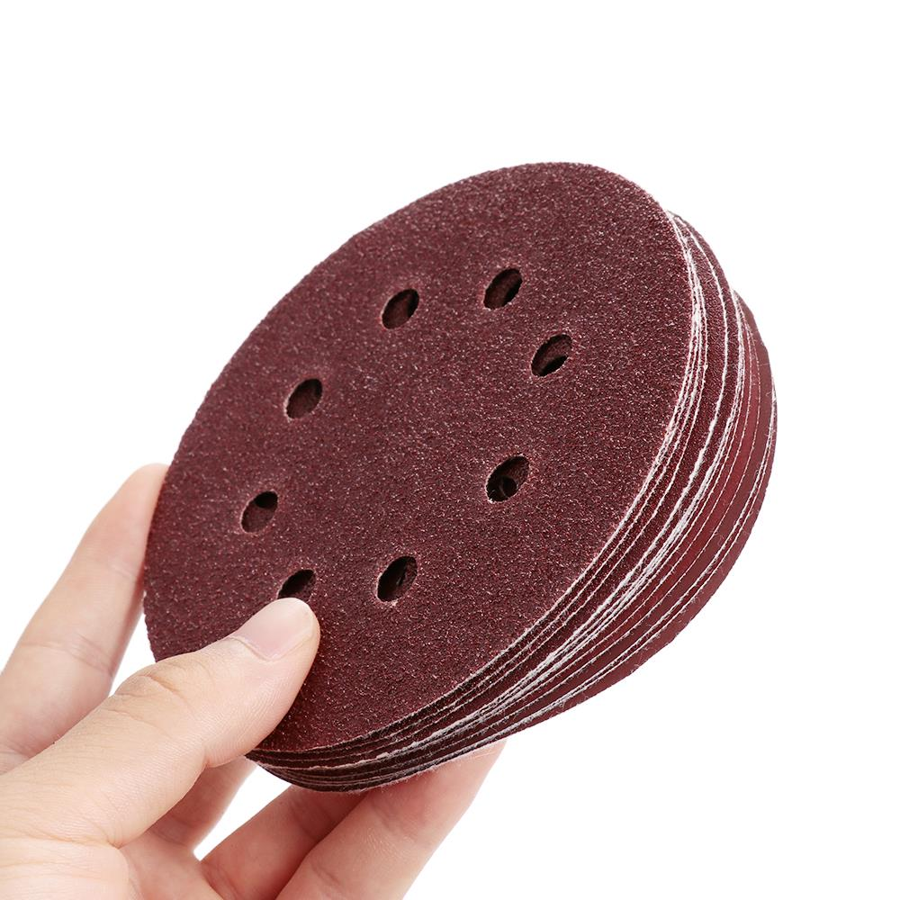 P-180 5 inch 8 Hole Sanding Discs Grind Paper Sanding Disc~2346