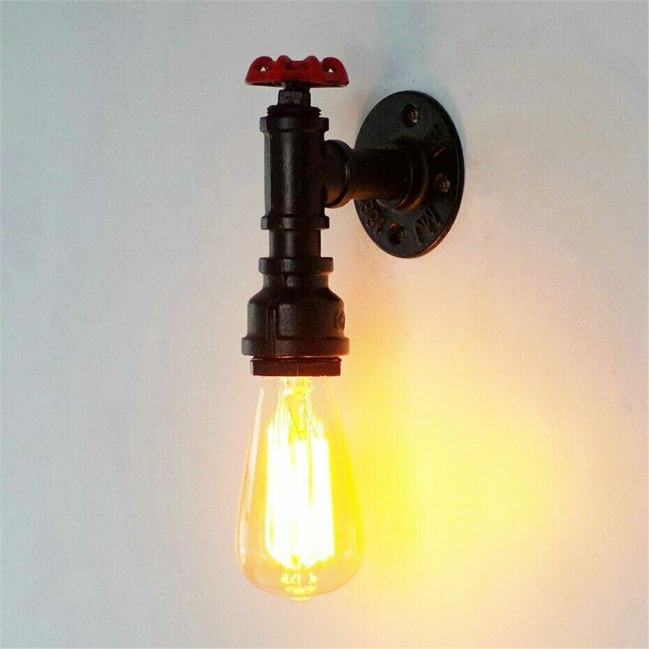 Vintage Industrial Ceiling Wall Light Lamp Metal Water pipe Rustic Steam punk UK~2168