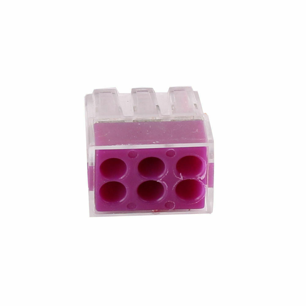6 Way Connector Wire Pole Push Reusable Terminal Block Electric Cable~2039
