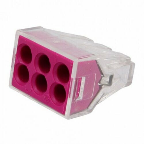 6 Way Connector Wire Pole Push Reusable Terminal Block Electric Cable~2039