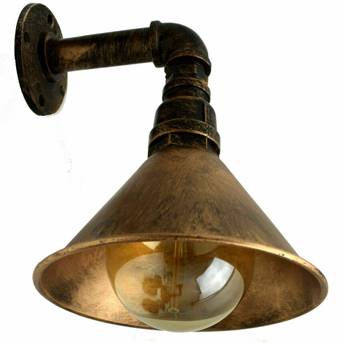 Modern Vintage Wall Mounted Light Sconce Lamp Indoor Fixture Cone Shape Metal Shade~1257