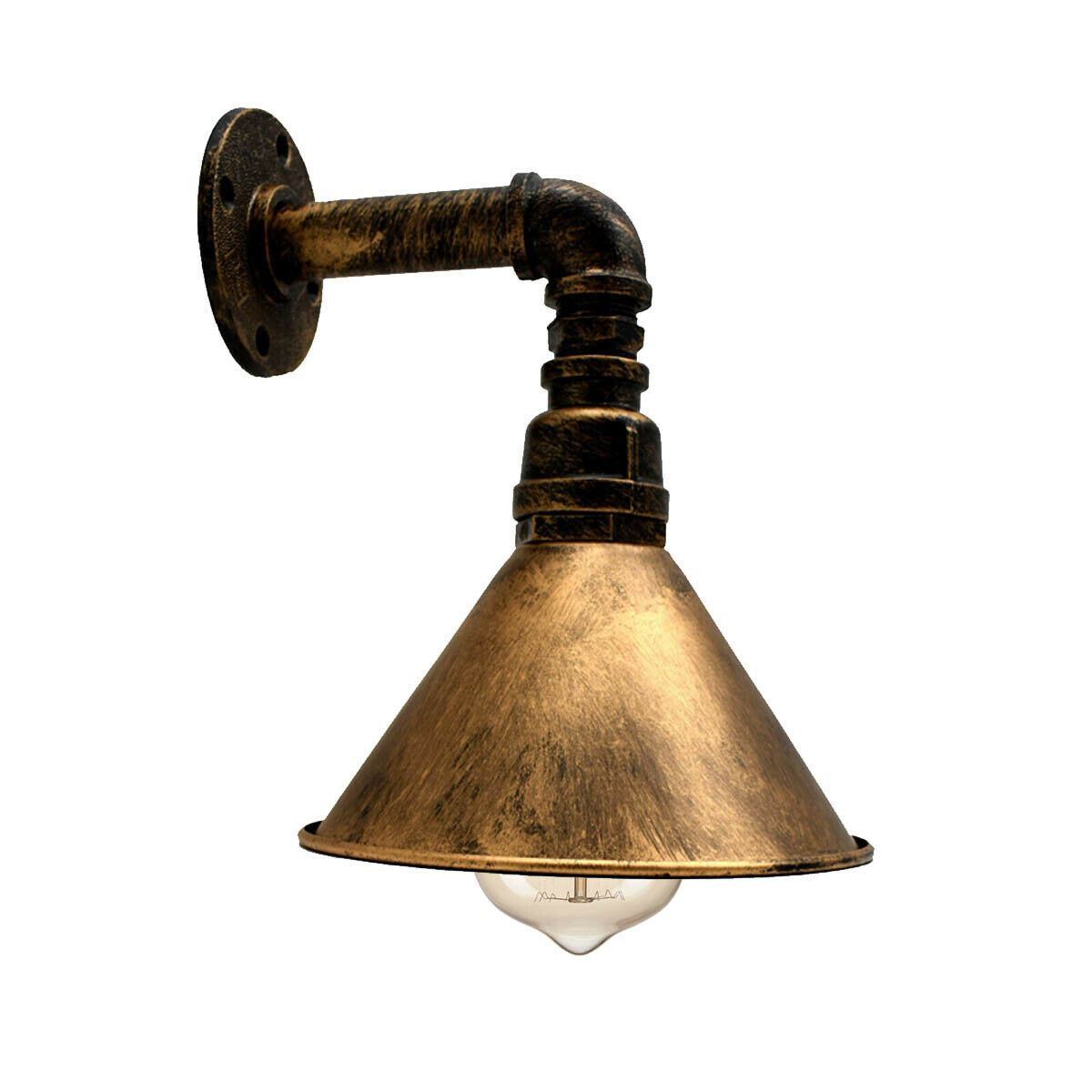 Modern Vintage Wall Mounted Light Sconce Lamp Indoor Fixture Cone Shape Metal Shade~1257